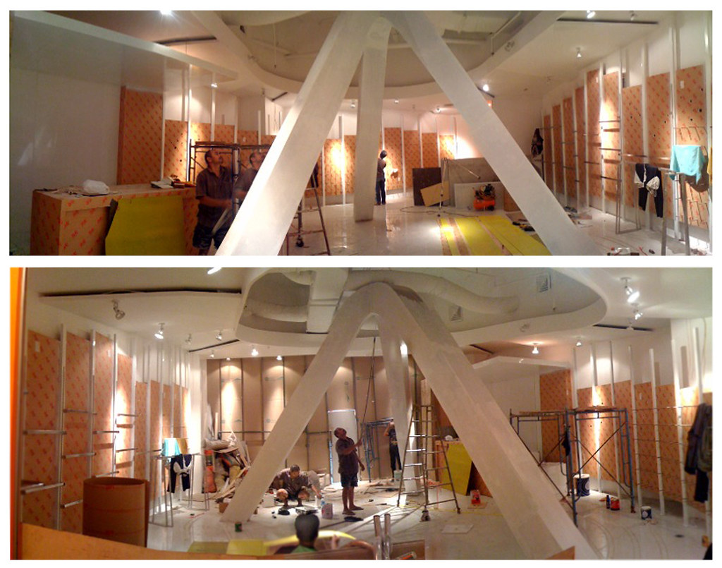 Perforated metal panel false ceiling installed in a UAE shopping mall corridor