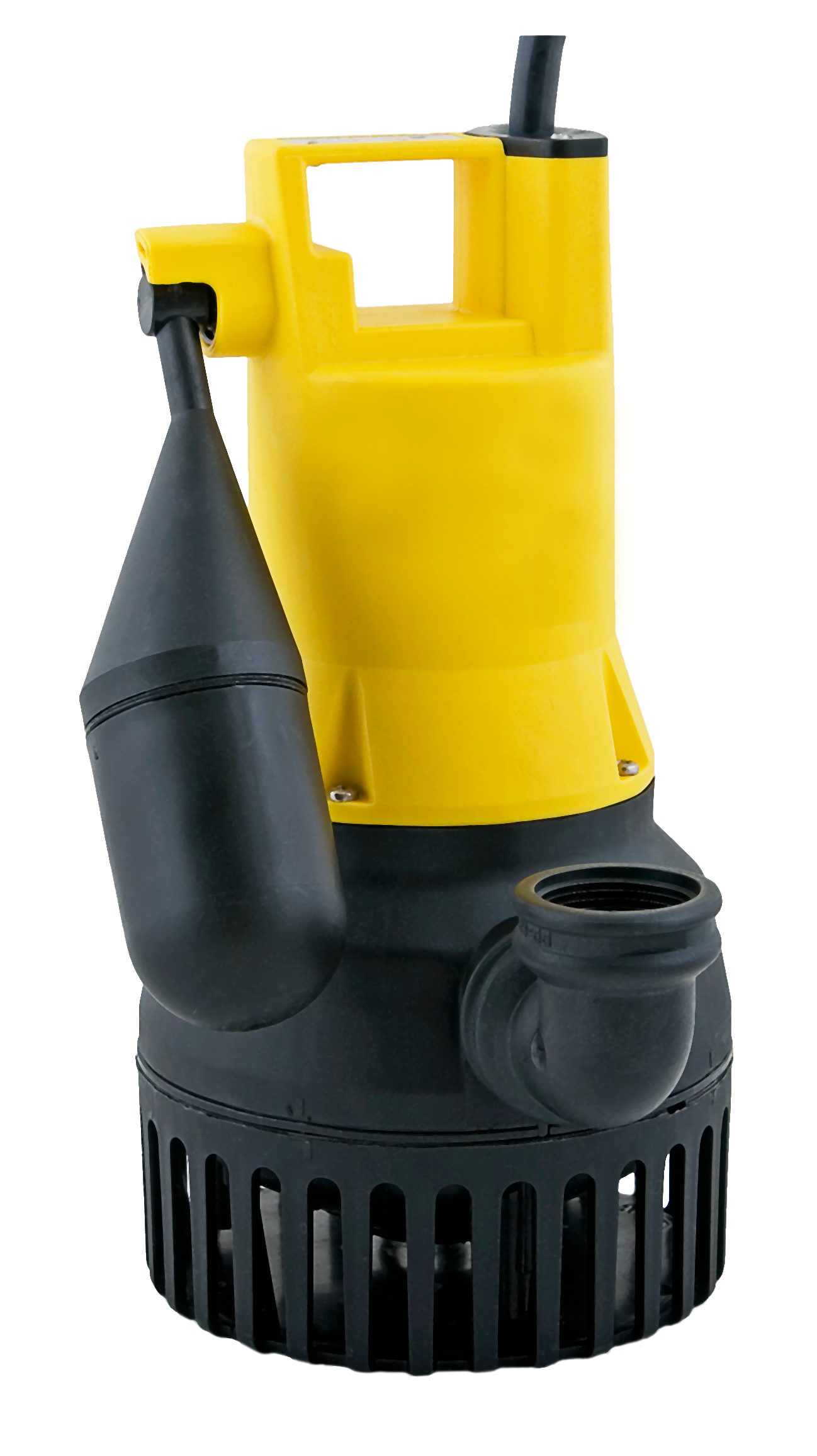 Diagram of a submersible water pump designed to operate fully underwater in a borewell or deep tank