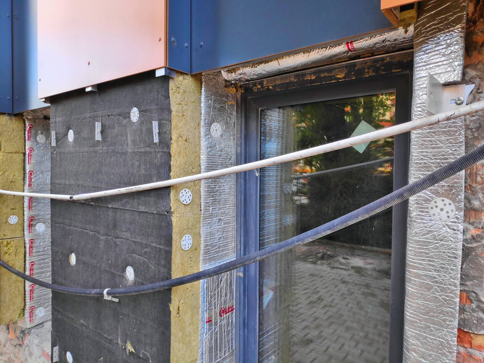 Rockwool mineral wool insulation installed inside a commercial partition wall in the UAE